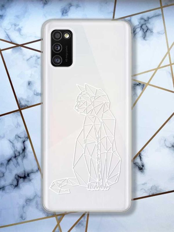 Прозорий чохол на Samsung Galaxy A41 Котик принт 125