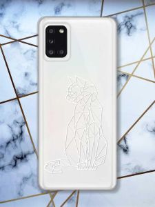 Прозорий чохол на Samsung A31 Котик принт 125