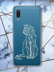 Прозорий чохол на Samsung Galaxy A02 / A022 (2021)  Котик принт 125