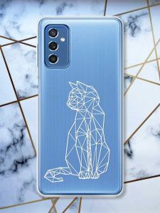 Прозорий чохол на Samsung Galaxy M52 Котик принт 125