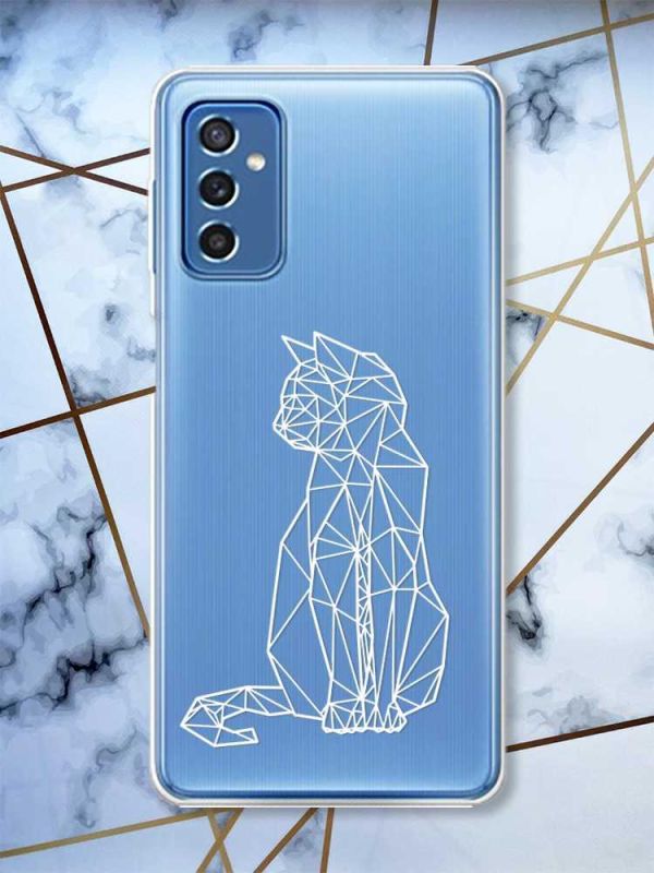 Прозорий чохол на Samsung Galaxy M52 Котик принт 125