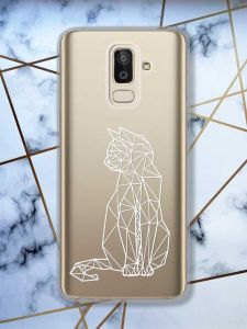 Прозорий чохол для Samsung Galaxy J8 (2018)  Котик принт 125