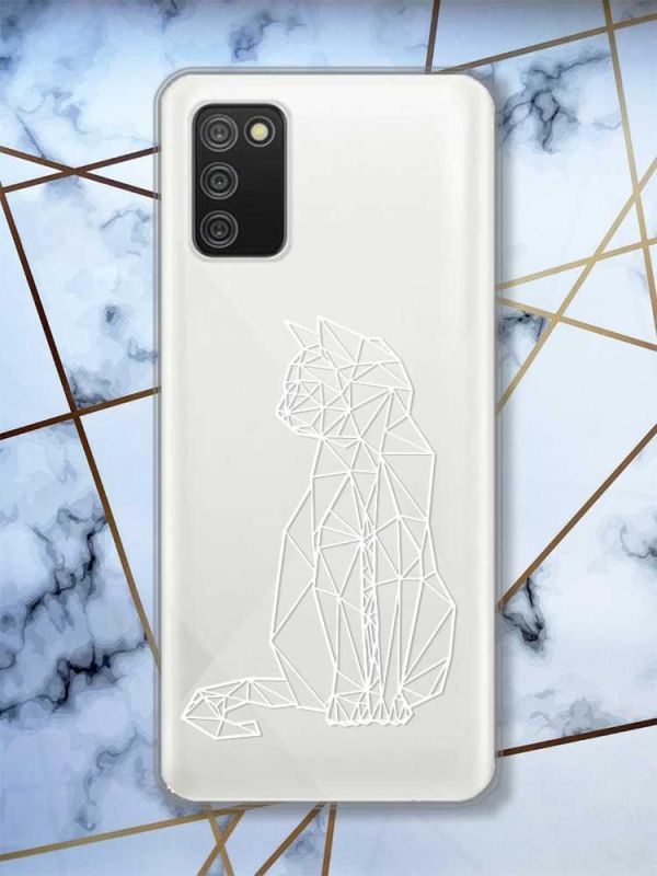 Прозорий чохол для Samsung Galaxy A02s  Котик принт 125