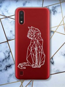 Прозорий чохол для Samsung Galaxy A01  Котик принт 125