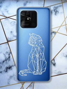 Прозорий чохол на Xiaomi Redmi 10C Котик принт 125