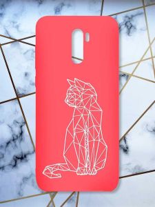 Матовий червоний чохол на Xiaomi Redmi Note 8 Pro Котик принт 125