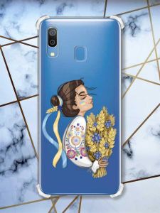 Чохол з потовщеними кутами на Samsung Galaxy A30 / A20 (2019) Українка з колосками (принт 172)