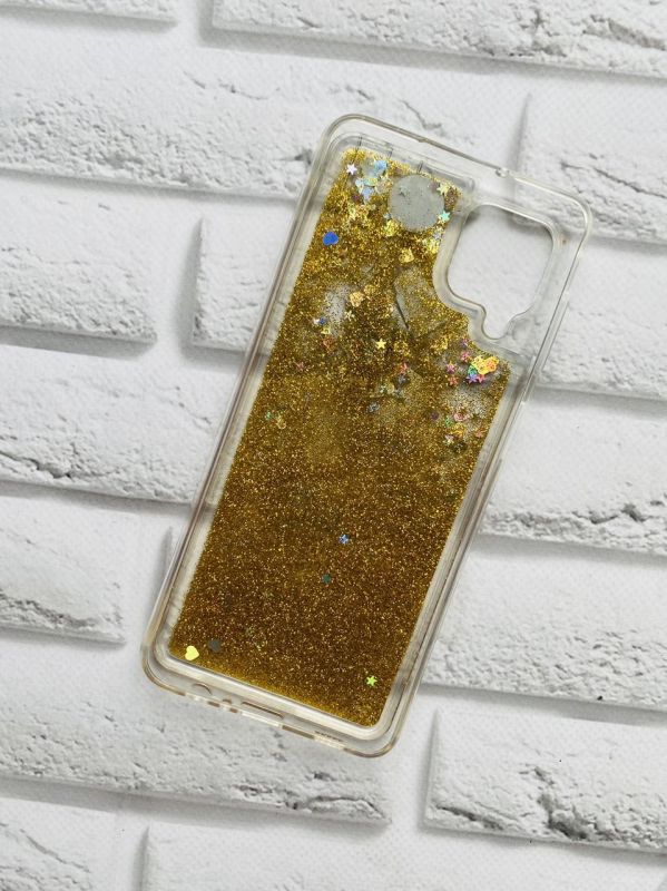 Чохол з блискітками, що переливаються, для Samsung Galaxy A12 Кава. Золотий