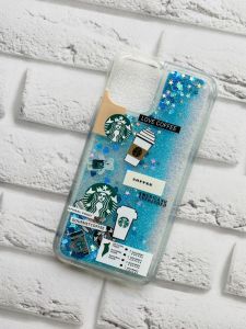 Чохол з блискітками для iPhone 12 / 12 Pro (6.1) Кава. Блакитний