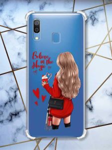 Чохол з потовщеними кутами на Samsung Galaxy A30 (2019) / A20 (2019) Дівчина з кавою принт 137