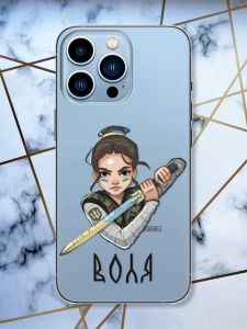 Прозорий чохол на Apple iPhone 13 Pro Max патріотичний дизайн Українська захисниця принт 169