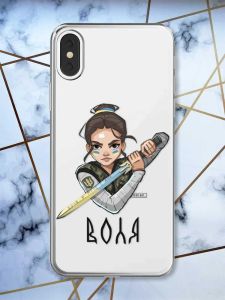 Прозорий чохол на iPhone X / XS патріотичний дизайн Українська захисниця принт 169