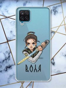 Прозорий чохол на Samsung A12 4G патріотичний дизайн Українська захисниця принт 169