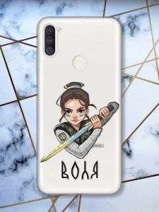 Прозорий чохол на Samsung Galaxy A11 патріотичний дизайн Українська захисниця принт 169