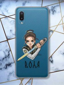 Прозорий чохол на Samsung Galaxy A02 / A022 (2021)  патріотичний дизайн Українська захисниця принт 169