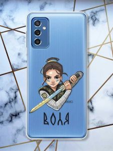 Прозорий чохол на Samsung Galaxy M52 патріотичний дизайн Українська захисниця принт 169