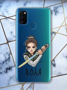 Прозорий чохол на Samsung Galaxy M30s/М21  патріотичний дизайн Українська захисниця принт 169