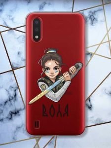 Прозорий чохол для Samsung Galaxy A01  патріотичний дизайн Українська захисниця принт 169