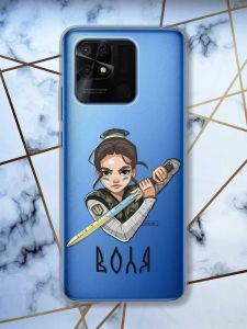 Прозорий чохол на Xiaomi Redmi 10C патріотичний дизайн Українська захисниця принт 169