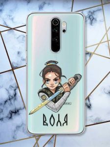 Прозорий чохол на Xiaomi Redmi Note 8 Pro  патріотичний дизайн Українська захисниця принт 169