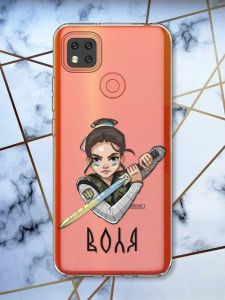 Прозорий чохол для Xiaomi Redmi 9C патріотичний дизайн Українська захисниця принт 169