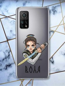 Прозорий чохол на Xiaomi Mi 10T / Mi 10T Pro патріотичний дизайн Українська захисниця принт 169
