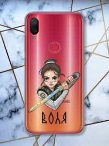 Прозорий чохол на Xiaomi Mi Play патріотичний дизайн Українська захисниця принт 169