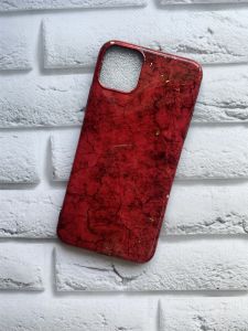 Мармуровий силіконовий чохол для iPhone 11 Pro Max (6,5) Червоний