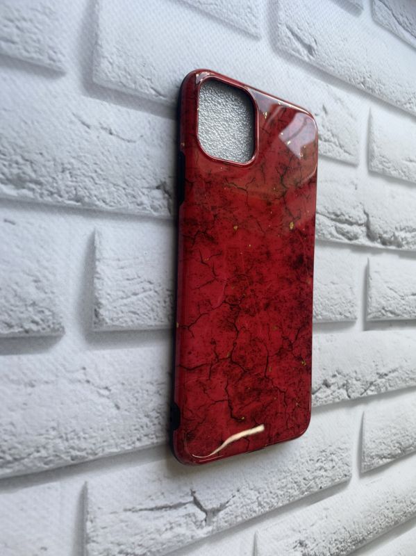 Мармуровий силіконовий чохол для iPhone 11 Pro Max (6,5) Червоний