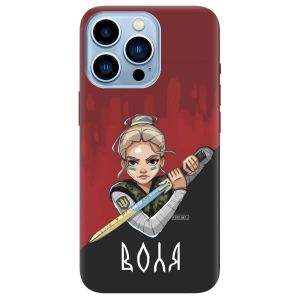 Чохол на Apple iPhone 13 Pro Max патріотичний дизайн Українська захисниця принт 171