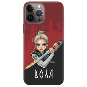 Чохол на Apple iPhone 13 Pro патріотичний дизайн Українська захисниця принт 171