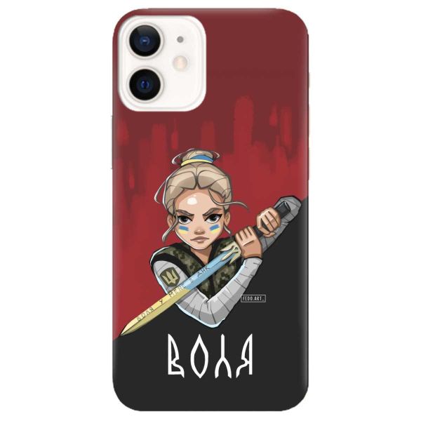 Чохол на iPhone 12 mini патріотичний дизайн Українська захисниця принт 171