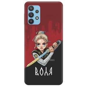 Чохол на Samsung Galaxy A32  патріотичний дизайн Українська захисниця принт 171