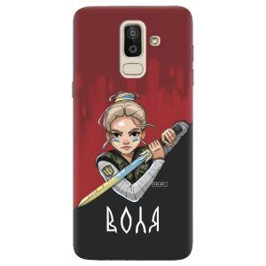 Чохол для Samsung Galaxy J8 (2018)  патріотичний дизайн Українська захисниця принт 171