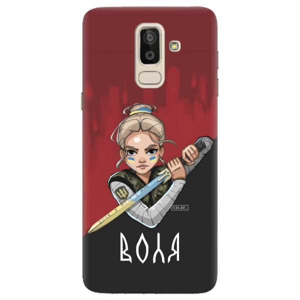Чохол для Samsung Galaxy J8 (2018)  патріотичний дизайн Українська захисниця принт 171