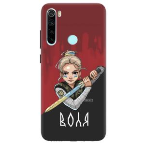 Чохол на Xiaomi Redmi Note 8T  патріотичний дизайн Українська захисниця принт 171
