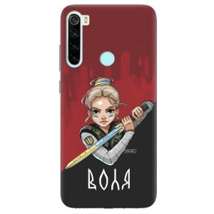 Чохол на Xiaomi Redmi Note 8  патріотичний дизайн Українська захисниця принт 171