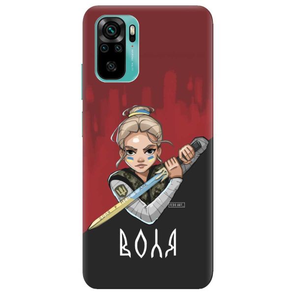 Чохол на Xiaomi Redmi Note 10 / Note 10s  патріотичний дизайн Українська захисниця принт 171