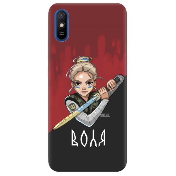 Чохол на Xiaomi Redmi 9A  патріотичний дизайн Українська захисниця принт 171