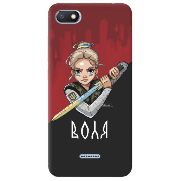 Чохол на Xiaomi Redmi 6A  патріотичний дизайн Українська захисниця принт 171