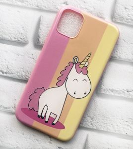 Матовий рожевий чохол на Apple iPhone 11 (6.1) Єдиноріг принт 104
