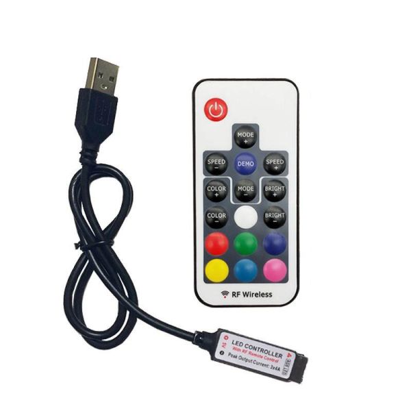 LED контролер USB для RGB світлодіодних стрічок з пультом дистанційного керування
