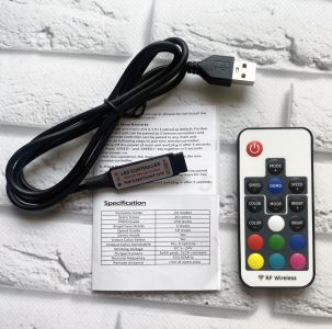 LED контролер USB для RGB світлодіодних стрічок з пультом дистанційного керування