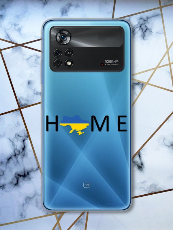 Прозорий чохол на Xiaomi Poco X4 Pro патріотичний дизайн Дім Україна (принт 72)