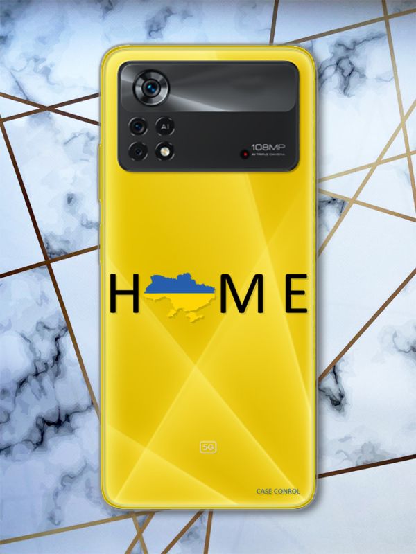 Прозорий чохол на Xiaomi Poco X4 Pro патріотичний дизайн Дім Україна (принт 72)