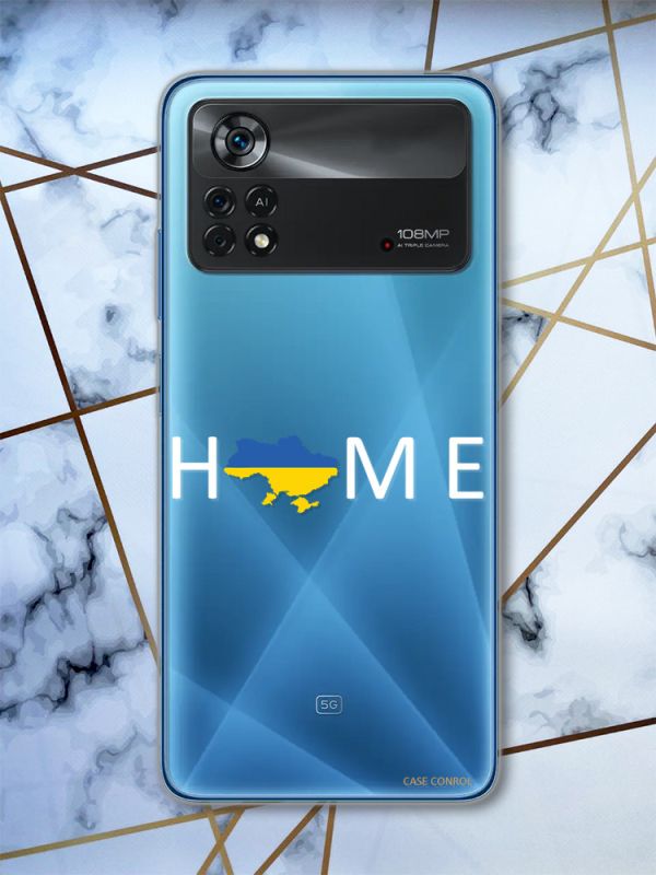 Прозорий чохол на Xiaomi Poco X4 Pro патріотичний дизайн Дім Україна (принт 73)