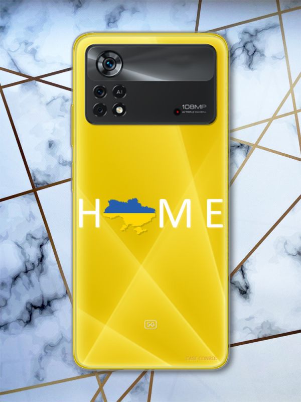 Прозорий чохол на Xiaomi Poco X4 Pro патріотичний дизайн Дім Україна (принт 73)