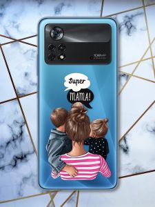 Прозорий чохол на Xiaomi Poco X4 Pro Супер Мама (принт 29)
