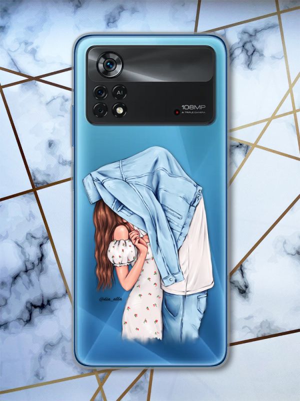 Прозорий чохол на Xiaomi Poco X4 Pro Поцілунок (принт 33)