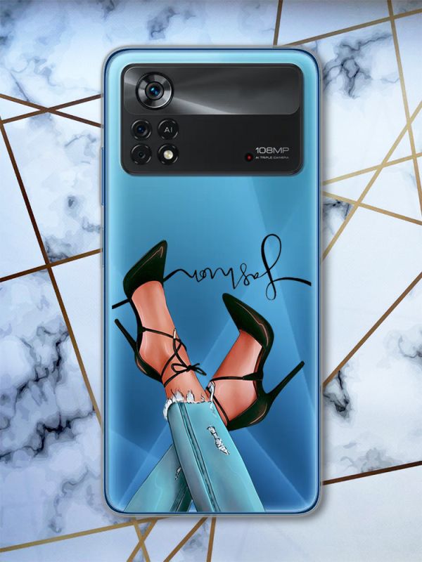 Прозорий чохол на Xiaomi Poco X4 Pro Ніжки (принт 60)